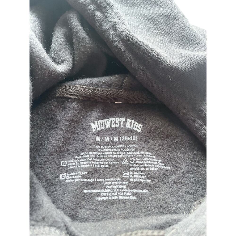 Midwest Kids Black Hooded Sweatshirt Size Medium - Picture 3 of 6